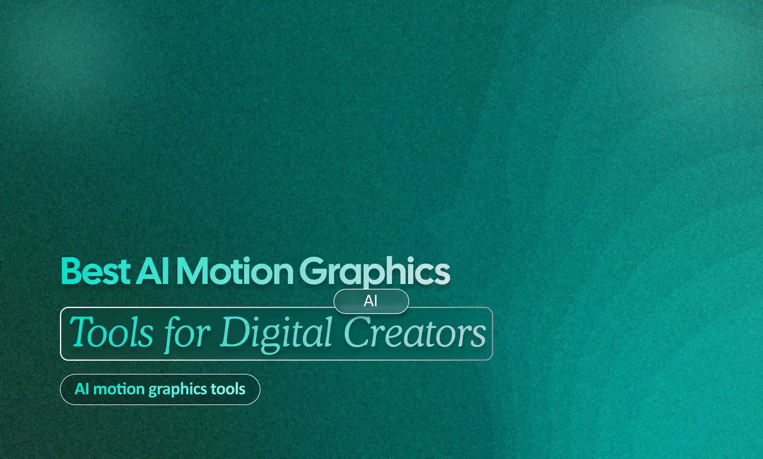 Motion Graphics Tools