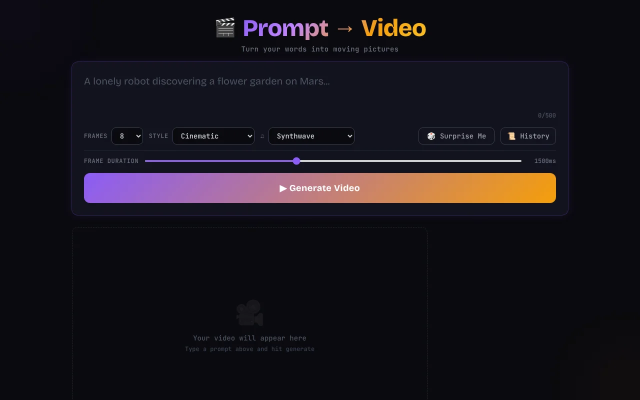 Prompt to Video